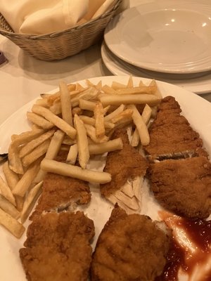 Kids chicken fingers and fries