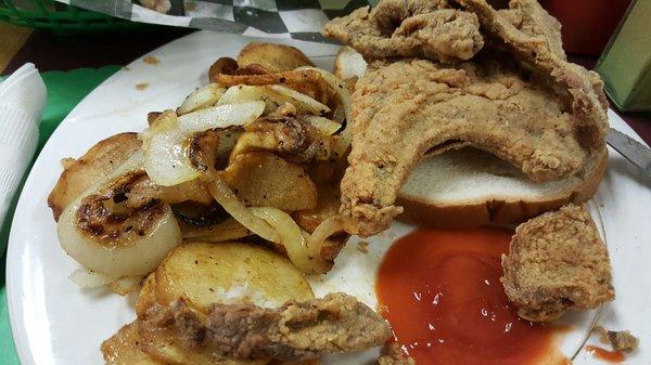 Pork chops and potatoes