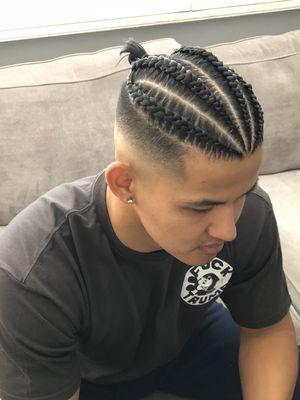 Cornrows, Medium Fade