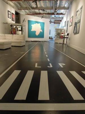 Custom runway on our gallery floor in our Pilots Lounge.