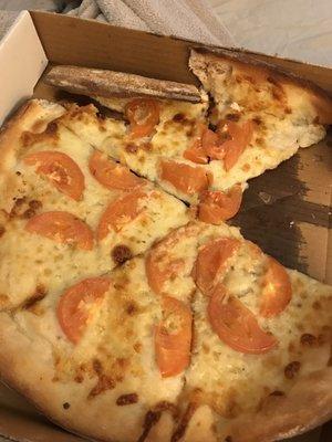 Sad margarita pizza.