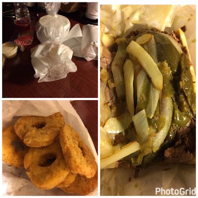 Italian beef, chicken rings, and cheesecake to go!