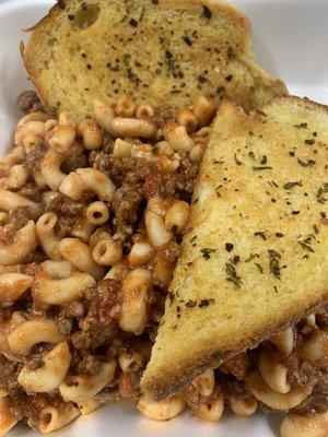 Chop Suey and garlic toast