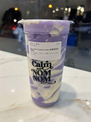 Ube cake creme latte