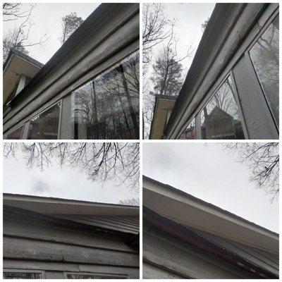 Yeah, no drip edge to divert rainwater from causing further damage. Roofs are suppose to have a drip edge. Claims he does professional work.