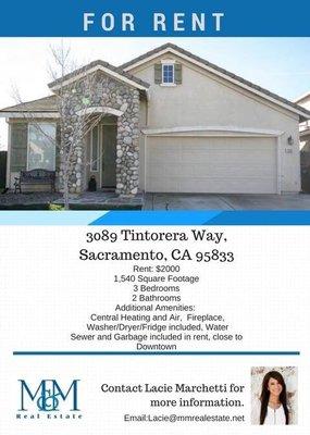 Home for rent in Natomas!