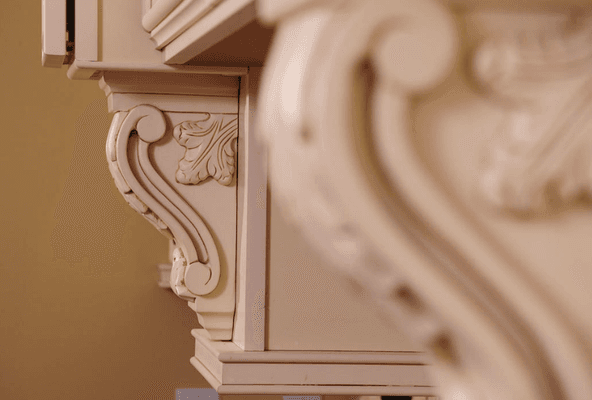 I love the elegant look of corbels throughout kitchen designs.