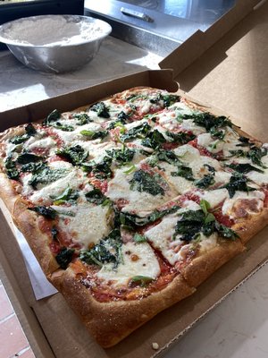 Sicilian Pizza with Spinach