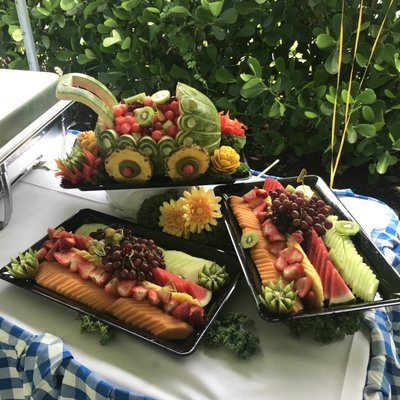 Baby shower fruit display.