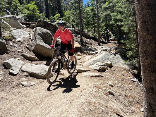 Rock garden on a Tahoe mtb trail