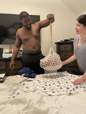 Our first in bloom baby being measured with dad & Jaymee