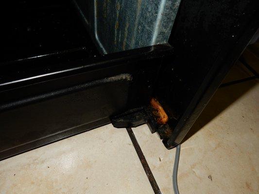 Yes that is petrified chicken wing under the stove drawer