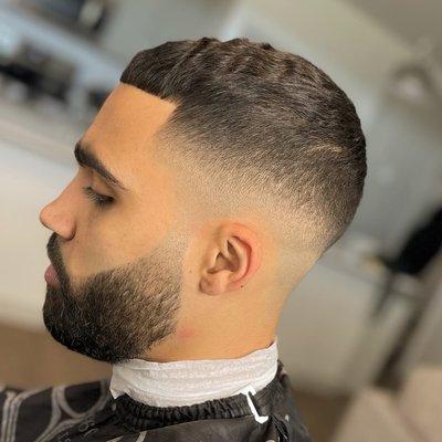 Men's Fade Haircut with Beard Trim