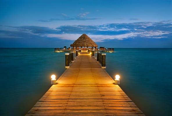 The dock and the restaurant at the end used for dining and parties.