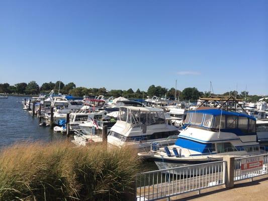 Boats and water.