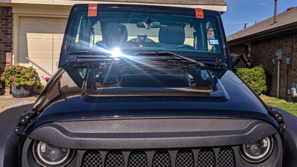 2012 Jeep Wrangler windshield. Work comes with a lifetime warranty on leaks and wind noise! Call or message for a quick quote!