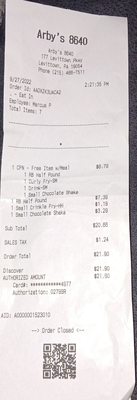 Receipt showing price discrepancy