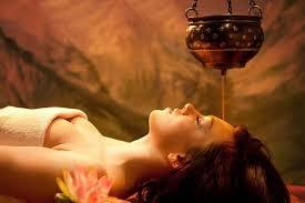 Ayurvedic Holistic Treatment called 'Shirodhara'. Calms central nervous system and aids in deep relaxation.