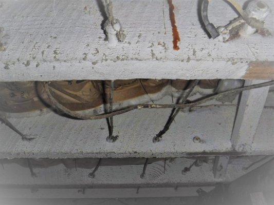 Knob and tube wiring still in use in older home.