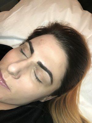 Right after microblading touch up