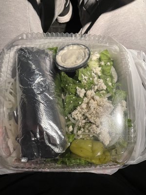 Gyro and Greek salad