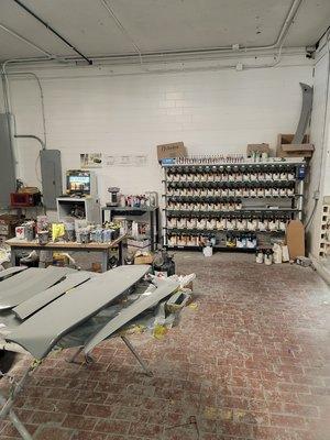 We mix all are paint to restore a factory finish with lifetime warranty on our paint work