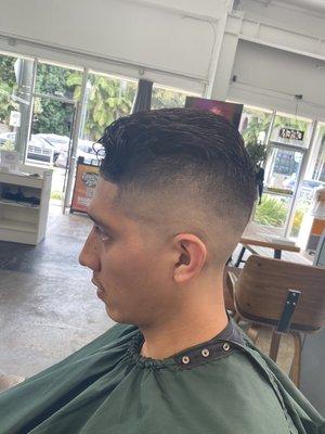 Slick back w/ fade