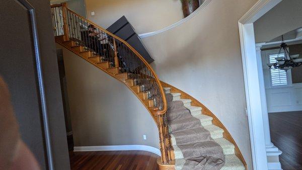 Curved Staircase safe move