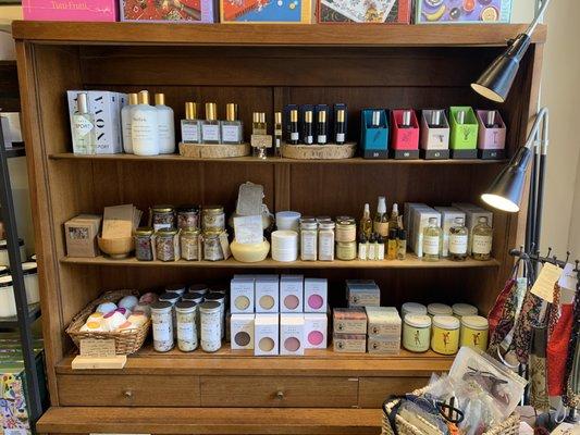 Soaps, scrubs, perfumes.....