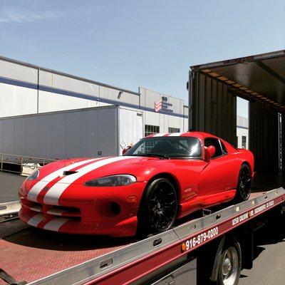 97 Supercharged Viper getting off loaded from a semi truck