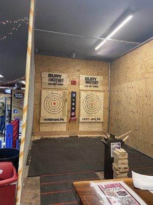 Our axe throwing lane