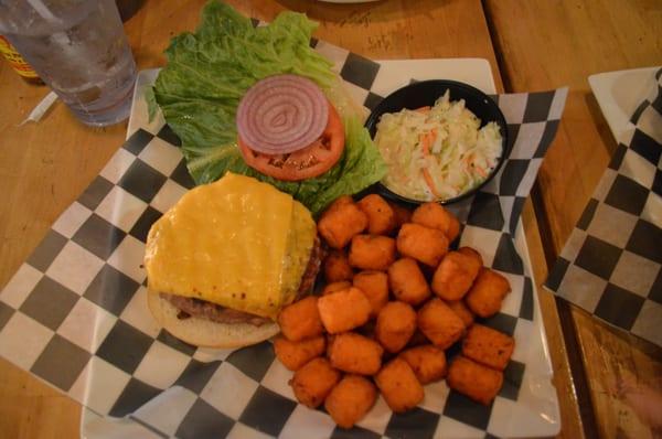 turkey burger with sweet potato tater tots