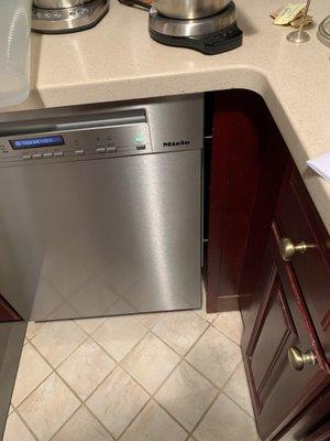 New dishwasher didn't fit flush against our existing Thomasville cabinet. Thanks to MasterBrand, we have a positive solution.