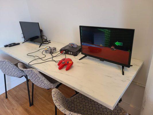 Gaming station in the waiting area