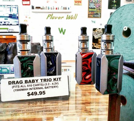 NEW DRAG BABY TRIO KIT !! ( FITS ALL 510 CARTS) (3.2 -4.2V) (1500 mAh INTERNAL BATTERY) for only $49.95