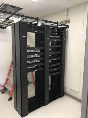 IT Closet Rack and Runway to support office cabling and network infrastructure