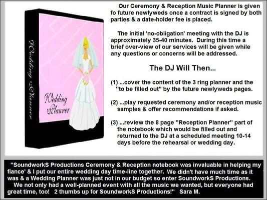 Our DJ's do more in the area of planning than most wedding DJ services!