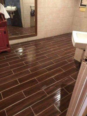 Floor tile installation