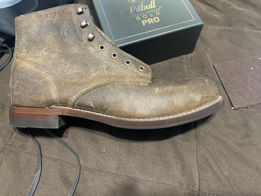 Added VIBRAM Half Soles to my Worverine 1000 Mile Leather Sole Boots.