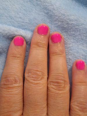 Nail polish above the nail on the cuticles