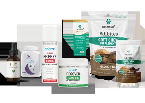 Tinctures, Topicals, Supplements, Edibles, & Pet Products