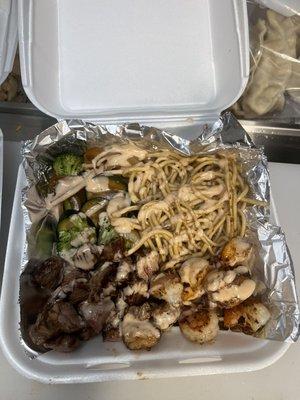 Steak & Shrimp Combo with udon noodles, grilled vegetables and house-made Yum Yum sauce