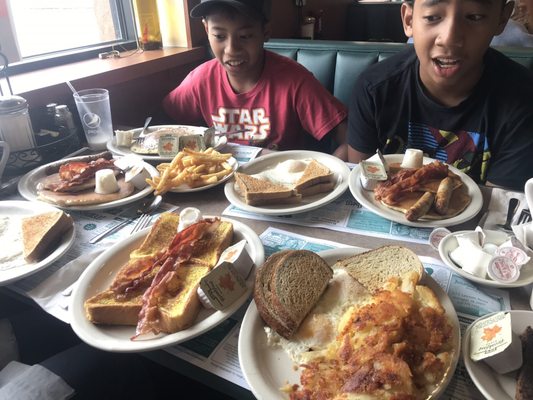 Shock and awe at the sheer volume of food that arrived at our table.