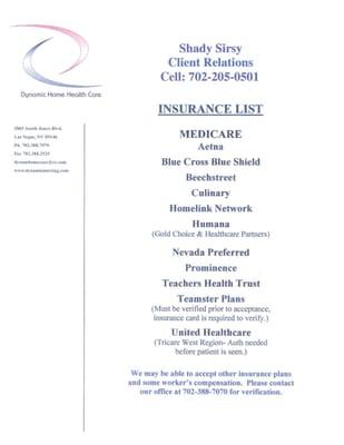 Insurance List