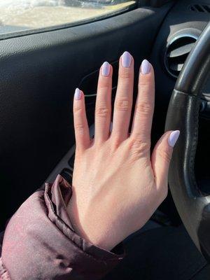 Lavender gel manicure by Nika