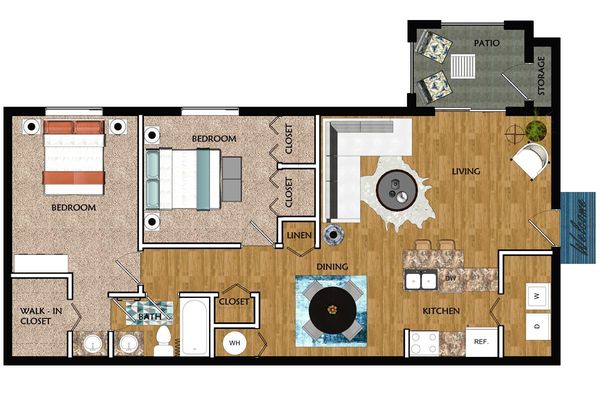 THE ENDEAVOR Starting at $1520 2 BEDROOM | 1 BATH | 911 SQFT