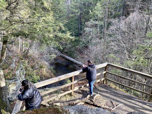 Observation deck from top of Dingmans Falls to the valley