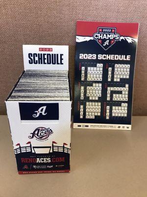 Schedules in die-cut and formed display holder