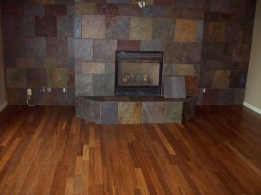 Brazilian Teak and natural slate