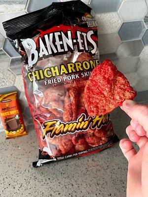 Baken-ets Flamin' Hot Chicharrones!